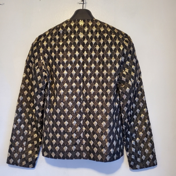 Wahls Vintage Black and Gold Blazer Women's Size 6 (S-M) - Picture 4 of 9